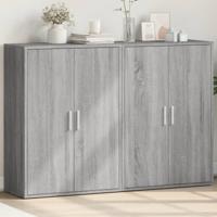 Dressoirs 2 st 60x31x84 cm bewerkt hout grijs sonoma eikenkleur