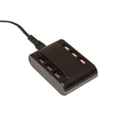 Usb oplaadstation 6 ingangen zwart - Annas collection