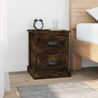 Nachtkastjes 2 st 39x39x47,5 cm bewerkt hout gerookt eikenkleur - thumbnail