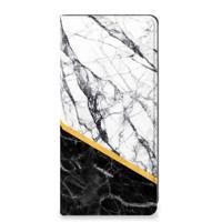 OPPO A54 5G | A74 5G | A93 5G | Standcase | Marmer Wit Zwart - Origineel Cadeau Man