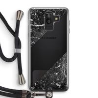 Zwart marmer: Samsung Galaxy J8 (2018) Transparant Hoesje met koord Zwart marmer: Samsung Galaxy J8 (2018) Transparant Hoesje met koord