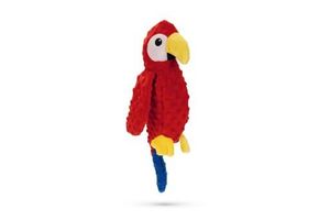 Beeztees papegaai lor - hondenspeelgoed - pluche - rood - 43x14x8 cm