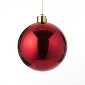 House of Seasons grote kerstbal - rood - D25 cm - kunststof - kerstversiering