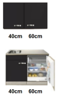 keukenblok 100cm incl inbouw koelkast en wandkasten RAI-545 - thumbnail