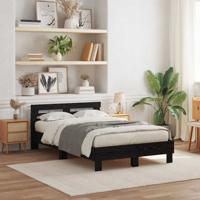 Bedframe met hoofdeinde Zwart eiken 120 x 190 cm Bewerkt hout