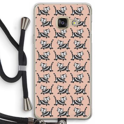 Zwarte poes: Samsung Galaxy A3 (2016) Transparant Hoesje met koord