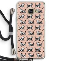 Zwarte poes: Samsung Galaxy A3 (2016) Transparant Hoesje met koord