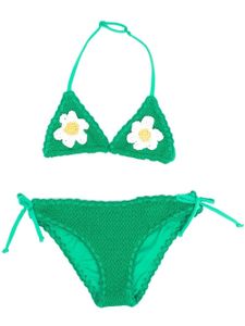 MC2 Saint Barth Kids bikini triangle à fleurs - Vert