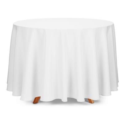 Tafelkleed/tafellaken rond - wit - 280 cm - polyester - Bruiloft tafelkleden