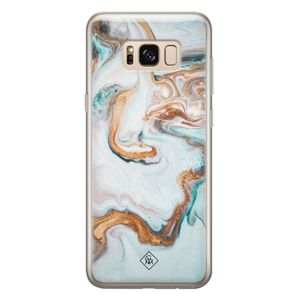 Samsung Galaxy S8 siliconen hoesje - Marmer blauw goud