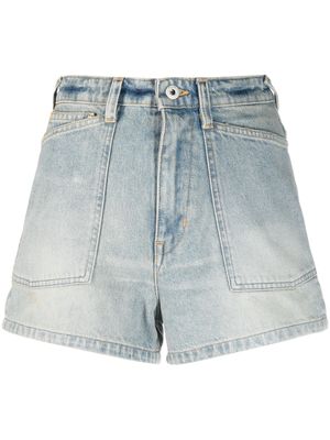 Kenzo short en jean à taille haute - Bleu