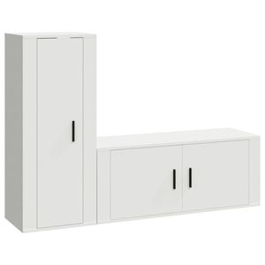 The Living Store TV-meubelset - Klassiek wit - 100x34.5x40 cm - 40x34.5x100 cm