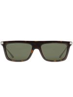 Gucci Eyewear lunettes de soleil rectangulaires à effet écailles de tortue - Marron - thumbnail