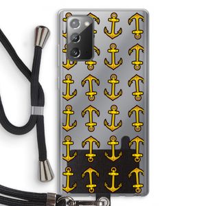 Musketon Anchor: Samsung Galaxy Note 20 / Note 20 5G Transparant Hoesje met koord