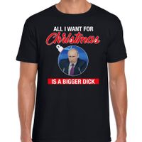 Putin All I want for Christmas fout Kerstshirt zwart voor heren