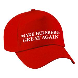 Carnaval verkleed pet - rood - Make Hulsberg Great Again - volwassenen