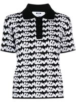 MSGM polo à logo en jacquard - Noir - thumbnail