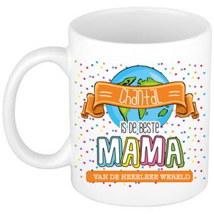 Naam mok mama Chantal - wit - de beste - keramiek - 300 ml - Moederdag/verjaardag