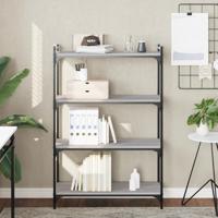 Boekenkast 4-laags 80x30x120 cm bewerkt hout grijs sonoma - thumbnail