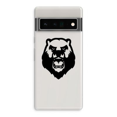 Angry Bear (black): Google Pixel 6 Pro Transparant Hoesje