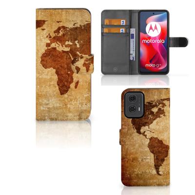 Motorola Moto G24 | G04 | G24 Power | Flip Cover | Wereldkaart Motorola Moto G24 | G04 | G24 Power | Flip Cover | Wereldkaart