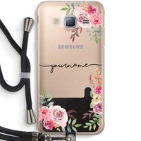 Rozen: Samsung Galaxy J3 (2016) Transparant Hoesje met koord