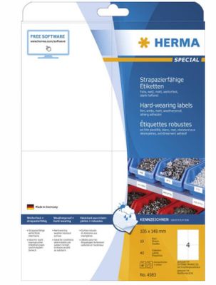HERMA 4583 Wit Zelfklevend printerlabel printeretiket