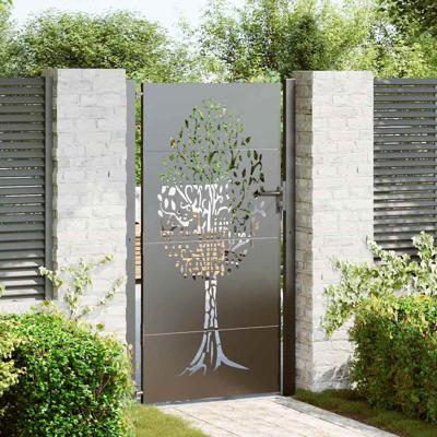 Tuinpoort met slot Zwart 105 x 175 cm Poedergecoat staal