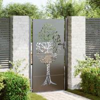 Tuinpoort met slot Zwart 105 x 175 cm Poedergecoat staal