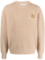 Maison Kitsuné pull nervuré à patch Fox signature - Tons neutres - thumbnail