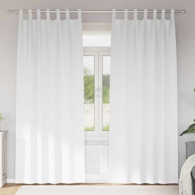 Gordijnen met gordijnen 2 pcs Zuiverwit Polyester