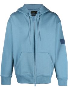 Y-3 hoodie zippé en coton biologique - Bleu