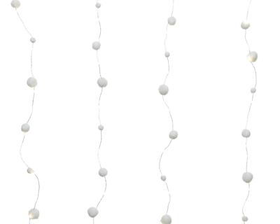 Micro LED gordijn sneeuwbal 120x100 cm 80L zilver/warm wit - Lumineo