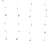 Micro LED gordijn sneeuwbal 120x100 cm 80L zilver/warm wit - Lumineo