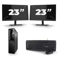 Lenovo ThinkCentre Edge 71 SFF - Intel Core i7-3e Generatie - 16GB RAM - 256GB SSD - Windows 10 + 2x 23 inch Monitor