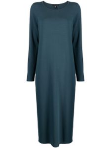 Eileen Fisher robe évasée à col rond - Bleu