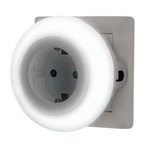 LED Nachtlamp met lichtsensor - 230v - kinderkamer - met extra stopcontact - energiebesparend