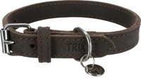 TRIXIE HALSBAND HOND RUSTIC VETLEER DONKERBRUIN