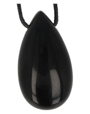 Ruben Robijn Edelsteen druppel hanger obsidiaan zwart (1 st)