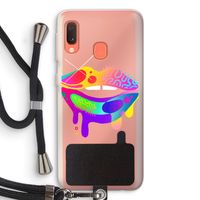 Lip Palette: Samsung Galaxy A20e Transparant Hoesje met koord