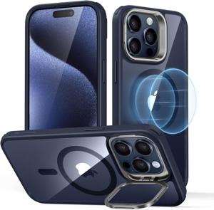 iPhone Classic Hybrid Case with Stash Stand (HaloLock) Clear Dark Blue