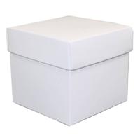 Luxe cadeaudoosje met deksel - wit metallic - 10 x 10 x 10 cm - vierkant Luxe cadeaudoosje met deksel - wit metallic - 10 x 10 x 10 cm - vierkant
