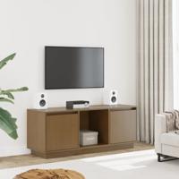 Tv-meubel 110,5x35x44 cm massief grenenhout honingbruin