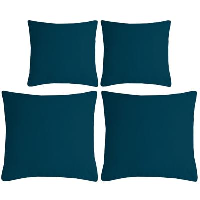 Stof Textile sierkussen Nelson - 4x - petrol blauw - 2 formaten - polyester