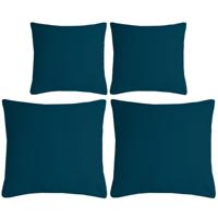 Stof Textile sierkussen Nelson - 4x - petrol blauw - 2 formaten - polyester