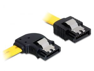 DeLOCK 82824 SATA kabel 0.3m haakse en rechte connector M/M geel