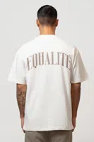 Equalité Oliver Oversized T-Shirt Heren Wit/Taupe - Maat XXS - Kleur: WitBruin | Soccerfanshop