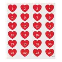Creativ Company Stickers hart met cijfer, 1 vel