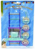 HAPPY PET BIRD TOY MP BAL / LADDER / PERCH