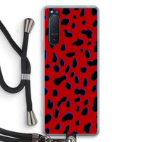 Red Leopard: Sony Xperia 5 II Transparant Hoesje met koord